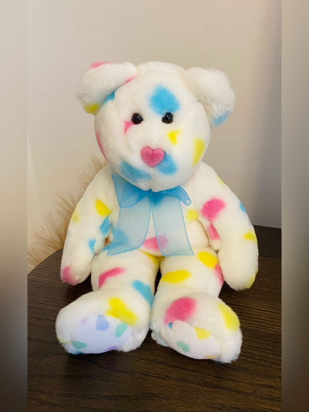 Ty Beanie Buddies Colourful Plush Bear, 14”2002